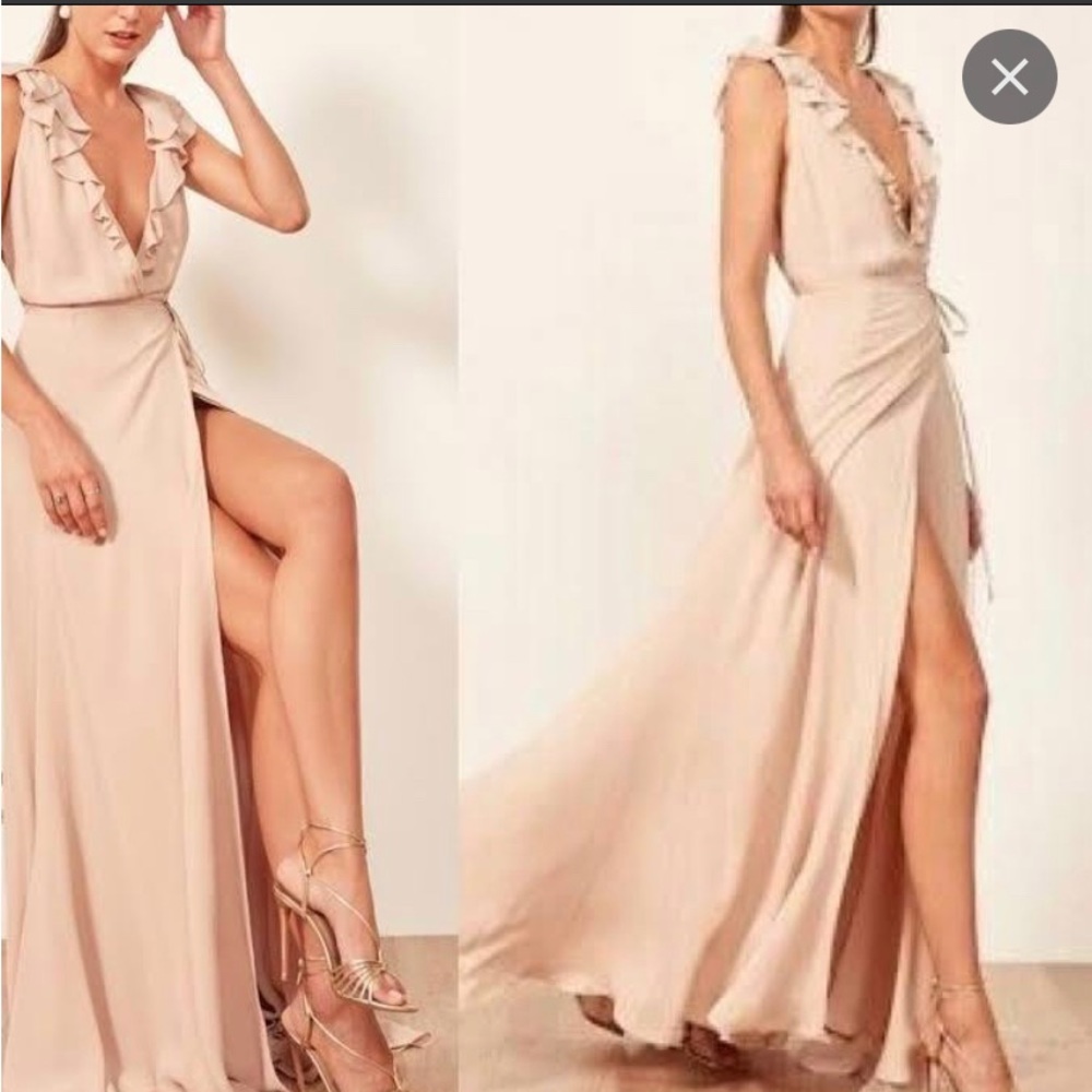 Reformation Peppermint Dress-Champagne